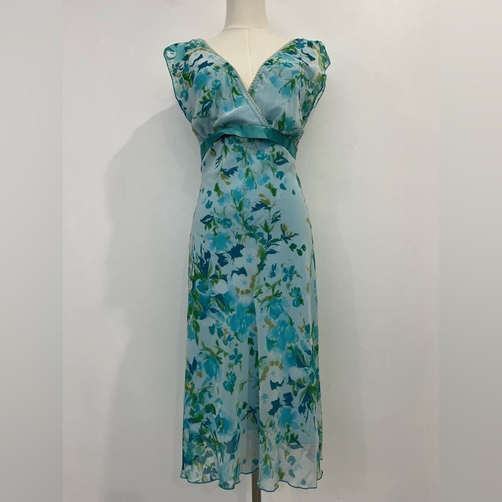 Vintage NWT Floral‎ Babydoll Midi Dress 5 Y2K